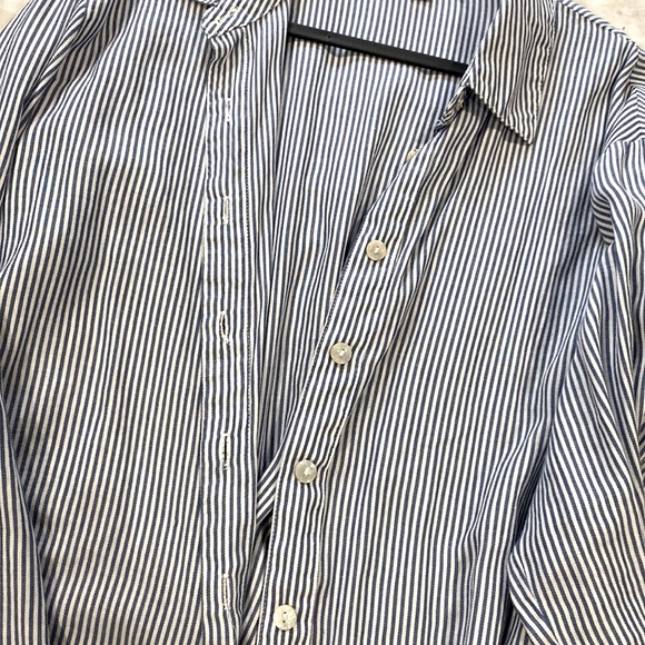 Jones New York blue and white Long Sleeve Button Down Shirt - Picture 4 of 6
